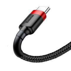 Vastupidav painduv kaabel USB-kaabel USB-C QC3.0 2A 2M must ja punane 10182641 цена и информация | Кабели для телефонов | kaup24.ee