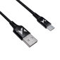 Tugev punutud kaabel USB microUSB 2.4A 1m must 10183371 цена и информация | Mobiiltelefonide kaablid | kaup24.ee