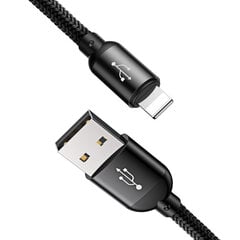 Vastupidav kaabel 3in1 USB microUSB Iphone Lightning USB-C 3.5A 1.2M must 10182761 цена и информация | Кабели для телефонов | kaup24.ee