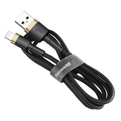 Vastupidav painduv kaabel USB-juhe Iphone Lightning QC3.0 1,5A 2M must ja kuldne 10182711 hind ja info | Mobiiltelefonide kaablid | kaup24.ee