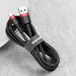 Vastupidav nailonist USB-kaabel USB-C QC3.0 2A 3M must ja punane 10182921 цена и информация | Mobiiltelefonide kaablid | kaup24.ee