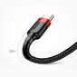 Vastupidav nailonist USB-kaabel USB-C QC3.0 2A 3M must ja punane 10182921 цена и информация | Mobiiltelefonide kaablid | kaup24.ee