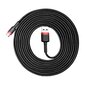 Vastupidav nailonist USB-kaabel USB-C QC3.0 2A 3M must ja punane 10182921 цена и информация | Mobiiltelefonide kaablid | kaup24.ee