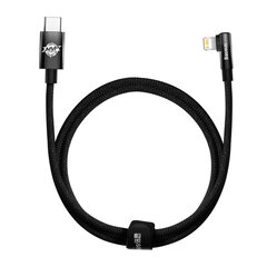 Nurga kaabel Toitekaabel külgmise USB-C pistikuga Iphone Lightning 1m 20W must 10185241 hind ja info | Mobiiltelefonide kaablid | kaup24.ee