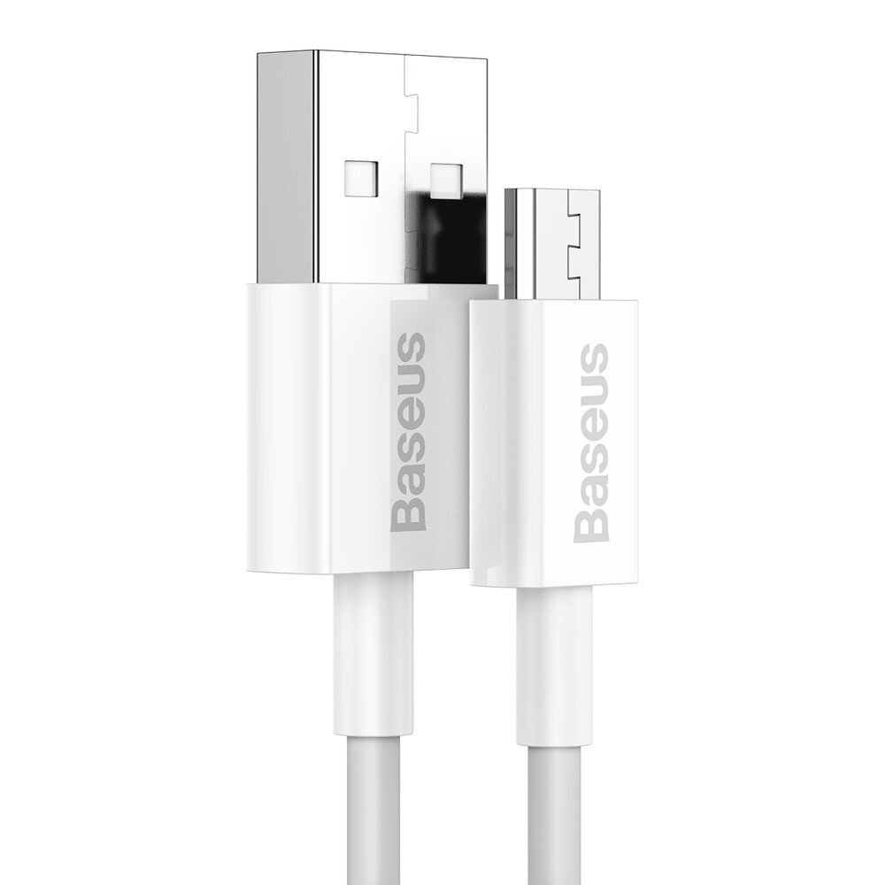 Suurepärane kaabel USB microUSB kaabel kiireks laadimiseks 2A 1m valge 10183471 hind ja info | Mobiiltelefonide kaablid | kaup24.ee