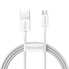 Suurepärane kaabel USB microUSB kaabel kiireks laadimiseks 2A 1m valge 10183471 цена и информация | Кабели для телефонов | kaup24.ee