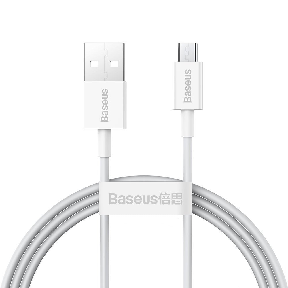 Suurepärane kaabel USB microUSB kaabel kiireks laadimiseks 2A 1m valge 10183471 hind ja info | Mobiiltelefonide kaablid | kaup24.ee