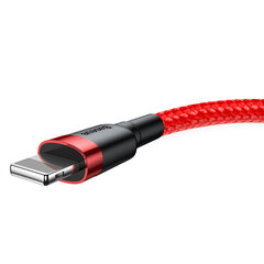 Vastupidav painduv kaabel USB kaabel Iphone Lightning QC3.0 2.4A 1M punane 10182681 hind ja info | Mobiiltelefonide kaablid | kaup24.ee