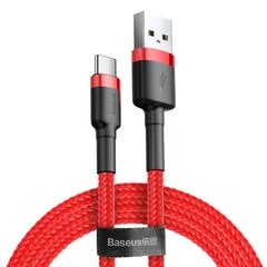 Vastupidav painduv kaabel USB-kaabel USB-C QC3.0 3A 0,5M punane 10182581 цена и информация | Кабели для телефонов | kaup24.ee