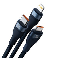 Flash Series II USB-kaabel USB-C Iphone Lightning microUSB 100W 1,2m sinine 10184251 цена и информация | Кабели для телефонов | kaup24.ee