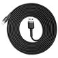 Vastupidav nailonkaabel USB kaabel Iphone Lightning QC3.0 2A 3M must ja hall 10182881 hind ja info | Mobiiltelefonide kaablid | kaup24.ee