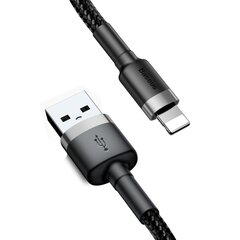 Vastupidav nailonkaabel USB kaabel Iphone Lightning QC3.0 2A 3M must ja hall 10182881 цена и информация | Кабели для телефонов | kaup24.ee