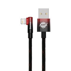 Nurga all olev kaablijuhe külje USB pistikuga Iphone Lightning 1m 2,4A punane 10185191 цена и информация | Кабели для телефонов | kaup24.ee