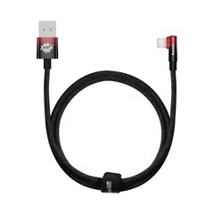 Nurga all olev kaablijuhe külje USB pistikuga Iphone Lightning 1m 2,4A punane 10185191 hind ja info | Mobiiltelefonide kaablid | kaup24.ee