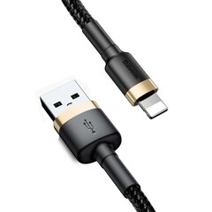 Vastupidav nailonkaabel USB kaabel Iphone Lightning QC3.0 2A 3M must ja kuldne 10182901 цена и информация | Кабели для телефонов | kaup24.ee