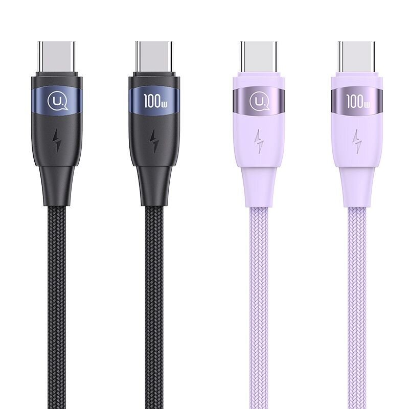 Usams Kabel U85 USB-C na USB-C 100W 1.2m PD Fast Charging fioletowy|purple SJ632USB03 (US-SJ632) цена и информация | Mobiiltelefonide kaablid | kaup24.ee