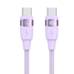 Usams Kabel U85 USB-C na USB-C 100W 1.2m PD Fast Charging fioletowy|purple SJ632USB03 (US-SJ632) hind ja info | Mobiiltelefonide kaablid | kaup24.ee