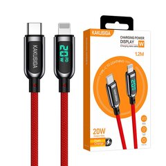 KAKUSIGA KSC-599 USB-C -> Lightning laadimiskaabel 20W | LCD ekraan | 120 cm punane hind ja info | Mobiiltelefonide kaablid | kaup24.ee