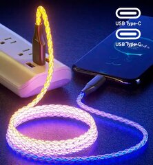 Кабель Fusion LED USB-C - USB-C 30 Вт | 3A | 100 см цена и информация | Кабели для телефонов | kaup24.ee