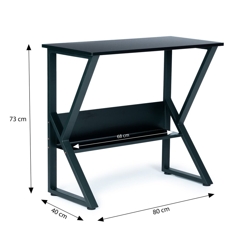 Töölaud ModernHome, 80x40x73 cm, must цена и информация | Arvutilauad, kirjutuslauad | kaup24.ee