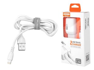 SOMOSTEL POWER CHARGER 2.4A|2xUSB DUAL+CABLE IPHONE SMS-A139 WHITE цена и информация | Зарядные устройства для телефонов | kaup24.ee