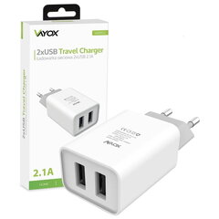 Toitelaadija 2x USB 2.1A VA0052 Vayox hind ja info | Mobiiltelefonide laadijad | kaup24.ee