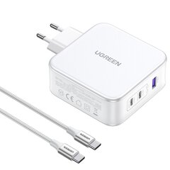 Ugreen laadija Nexode USB-A+2*USB-C 140W GaN Fast Charger+USB-C Cable wht hind ja info | Mobiiltelefonide laadijad | kaup24.ee