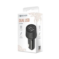 Forever car charger 1xUSB 2,4A + 1xUSB QC 3.0 LA-03 black цена и информация | Зарядные устройства для телефонов | kaup24.ee