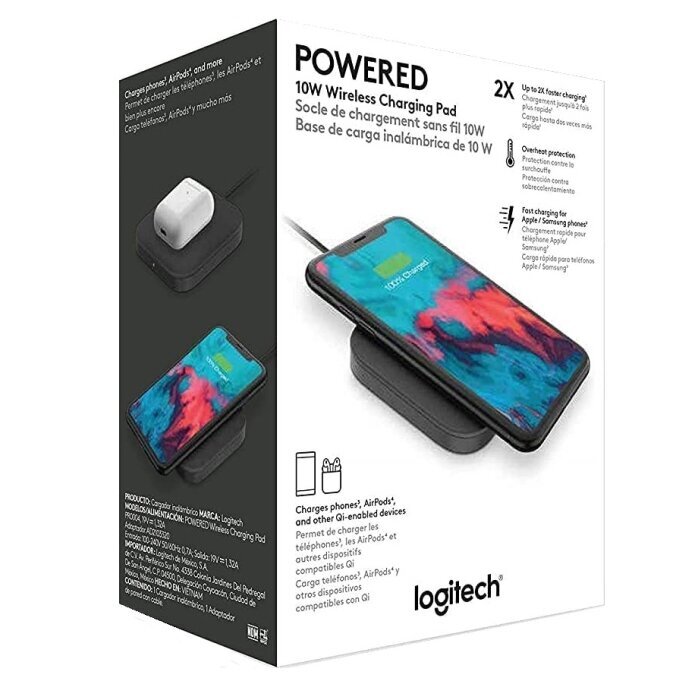 Logitech Powered Pad 10W Qi juhtmeta induktiivne laadija цена и информация | Mobiiltelefonide laadijad | kaup24.ee