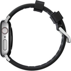 NOMAD kellarihm Rugged Strap, Apple Watch 42/44/45mm, must/hõbedane цена и информация | Аксессуары для смарт-часов и браслетов | kaup24.ee