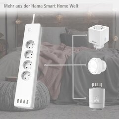 Hama WLAN-pistikupesa 4-viisiline ja USB-pistikupesad, Ülekoormuskaitsega Juhitav Pikendusjuhe hind ja info | Nutiseadmed ja aksessuaarid | kaup24.ee