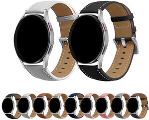 4wrist Nahast rihm - 20 mm Must hind ja info | Nutikellade ja nutivõrude tarvikud | kaup24.ee