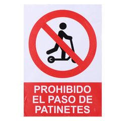 Знак Normaluz Prohibido acceder con patinete Винил (21 x 30 cm) цена и информация | Информационные знаки | kaup24.ee