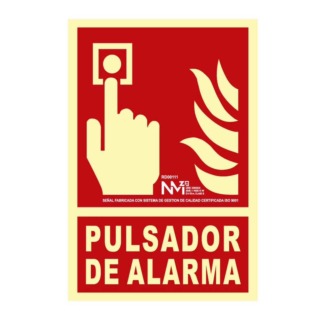 Märk Normaluz Pulsador de alarma PVC (21 x 30 cm) цена и информация | Infosildid | kaup24.ee