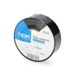 Изолента EDM Чёрный PVC (25 mm x 25 m) цена и информация | Механические инструменты | kaup24.ee