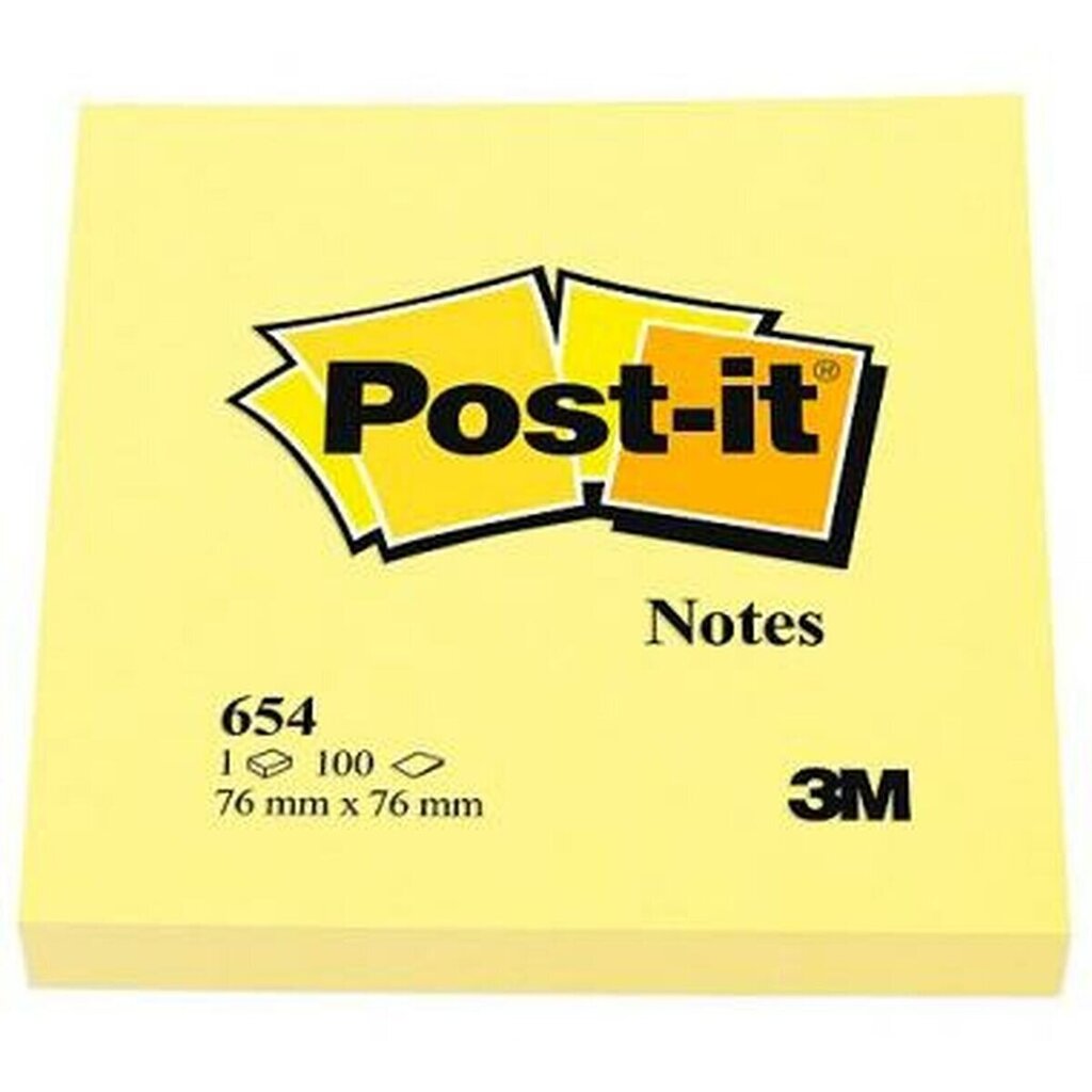 Kleepuvad Märkmepaberid Post-it CANARY YELLOW Kollane 36 Ühikut 7,6 x 7,6 cm (76 x 76 mm) hind ja info | Vihikud, märkmikud ja paberikaubad | kaup24.ee