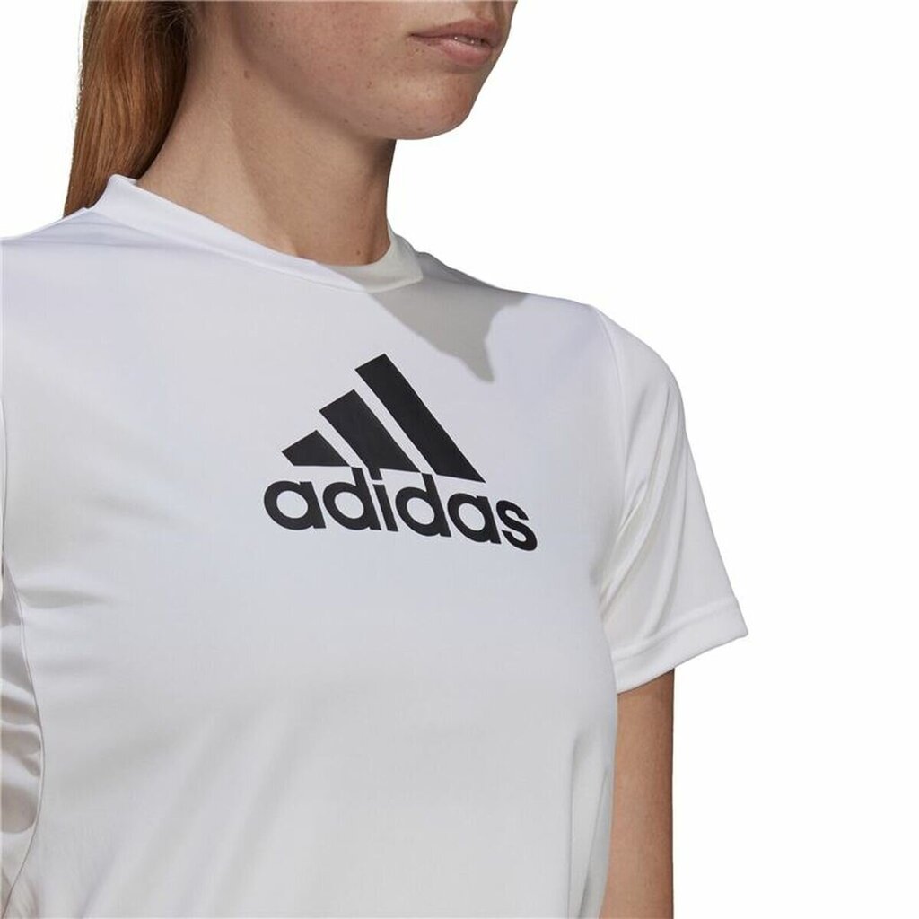 Lühikeste varrukatega T-särk, naiste Adidas Primeblue D2M Logo Sport Valge hind ja info | Naiste T-särgid, topid | kaup24.ee