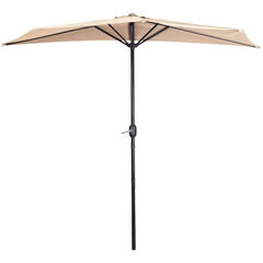 Садовый полупарасольный пристенный зонт для террасы 2,7 м бежевый цена и информация | Зонты, маркизы, стойки | kaup24.ee
