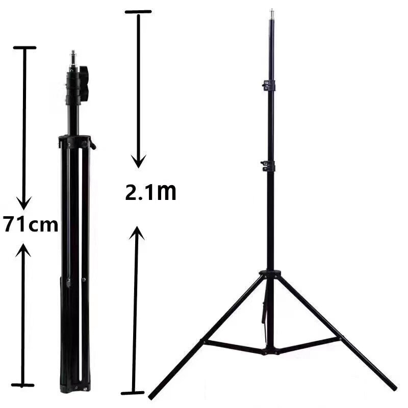 Elight 21M Premium Stabiilne Metallist Teleskoopiline Statiiv 2.1m max 1/4 keere LED Ringvalgusti/Kaamera kinnitus Must цена и информация | Fotovalgustuse seadmed | kaup24.ee