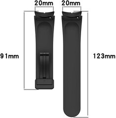 4wrist Musta pandlaga silikoonrihm Samsung Galaxy Watchile 6/5/4 – valge hind ja info | Nutikellade ja nutivõrude tarvikud | kaup24.ee