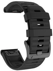 4wrist Silikoonrihm Garmin Fenix ​​​​7X / Fenix ​​​​6X / Fenix ​​​​5X Plus / Fenix ​​​​3 - 26 mm - must hind ja info | Nutikellade ja nutivõrude tarvikud | kaup24.ee