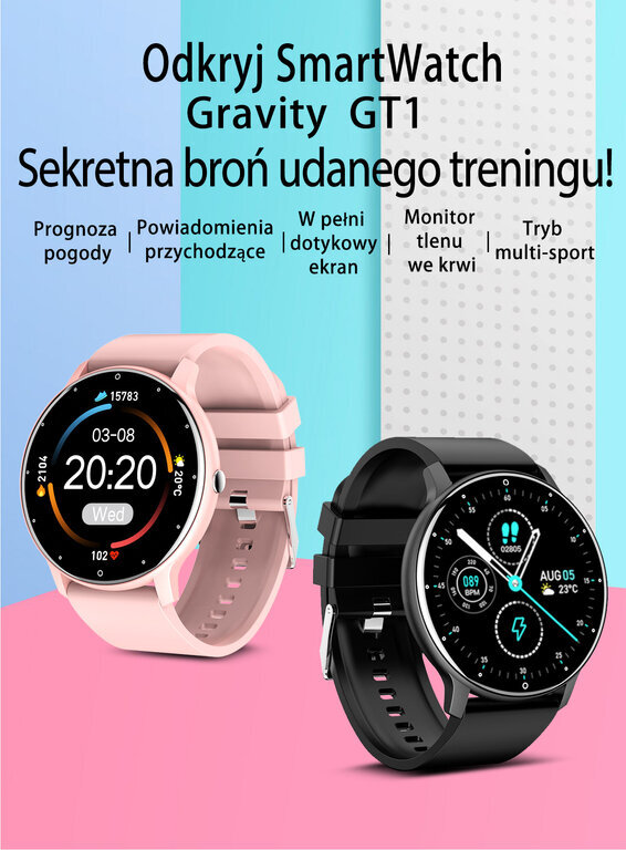 Nutikas kell unisex gravitatsioon GT1-6 - pulseomeeter, (SG015F) hind ja info | Nutikellad (smartwatch) | kaup24.ee