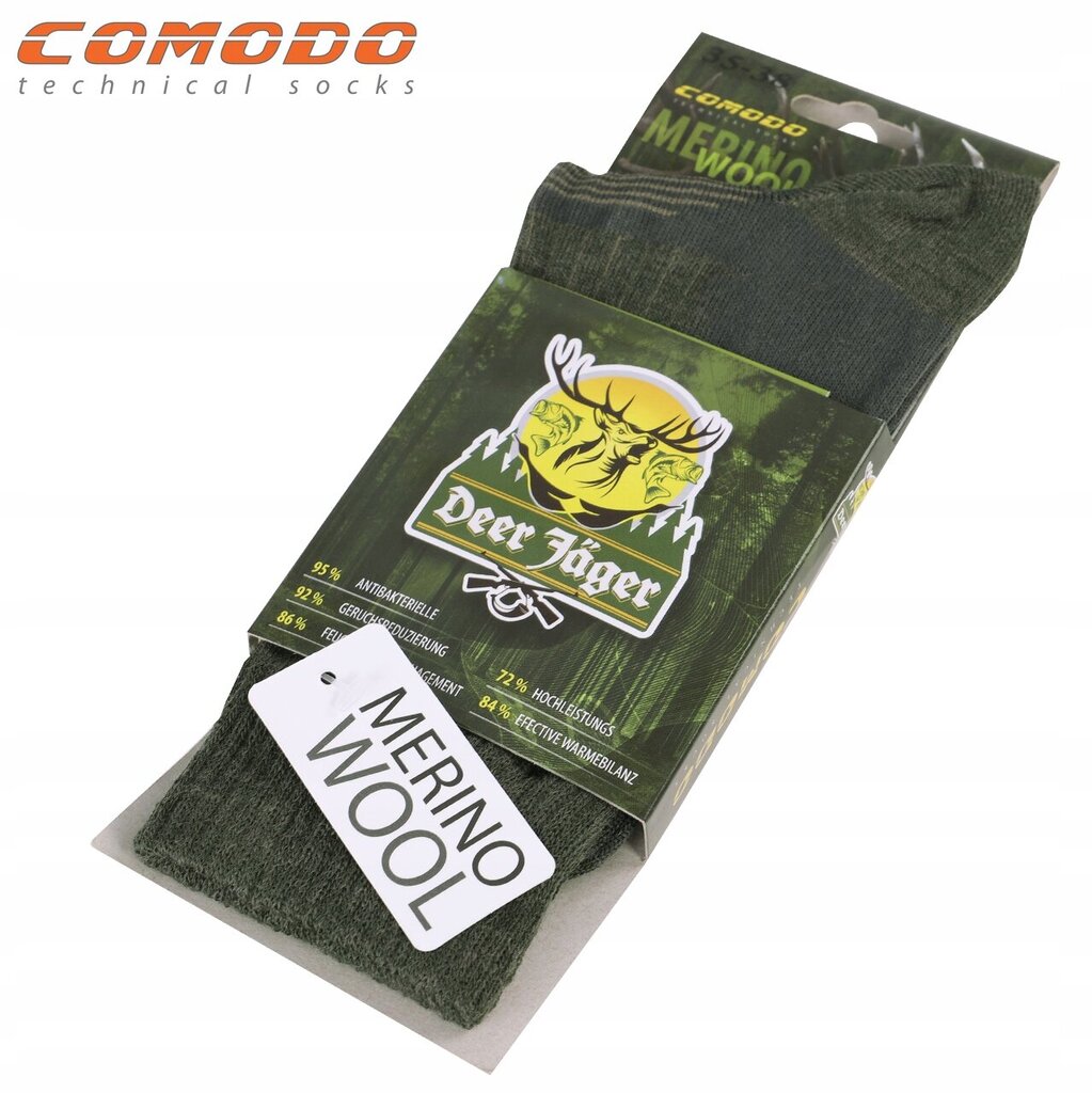 Hunting suvised termoaktiivsed sokid, Comodo, Hunting Merino, roheline hind ja info | Meeste sokid | kaup24.ee