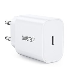 Сетевое зарядное устройство, Choetech Q5004 V41 Type C, USB PD 20 Вт., белый цена и информация | Зарядные устройства для телефонов | kaup24.ee