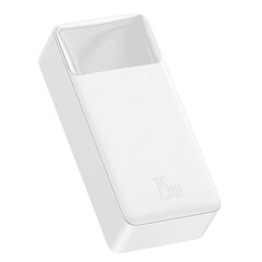 Elektriaku koos näidikuga, Baseus PPBD0502021, 30000 mAh., USB-A mikro-USB-kaabel 0,25 m., valge. hind ja info | Akupangad | kaup24.ee