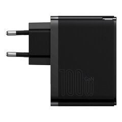 Kiire universaalne võrgulaadija, Baseus Pro CCGAN100E51, USB-C / USB 100 W., must hind ja info | Mobiiltelefonide laadijad | kaup24.ee