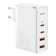 Быстрое зарядное устройство, Baseus CCGAN100UE1 Pro, USB-C, QC PD, 100 Вт, белый цена и информация | Зарядные устройства для телефонов | kaup24.ee