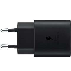 Быстрое зарядное устройство, Samsung EP-TA800NBEGEU1, SFC 3.0, 2 5 Вт, 3A, USB-C, черный цена и информация | Зарядные устройства для телефонов | kaup24.ee