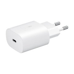 Быстрое зарядное устройство, Samsung EP-TA800NWEGEU1, SFC 3.0, 2 5 Вт., 3A, USB-C, белый цена и информация | Зарядные устройства для телефонов | kaup24.ee