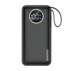 Toiteallikas, Dudao K15s1,10000 mAh., USB-A USB-C, koos iPhone Lightning ja USB-C kaabliga, must hind ja info | Akupangad | kaup24.ee